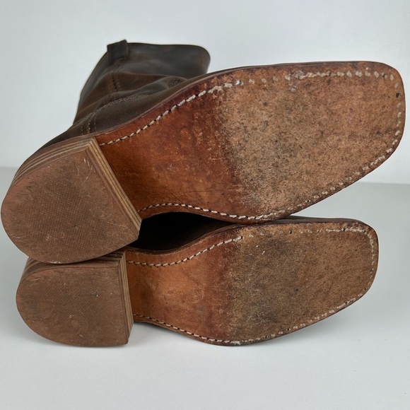 VINTAGE FRYE CAMPUS CALVARY WOMEN BROWN LEATHER 12L WESTERN COWBOY BOOT SIZE 6.5 - Picture 10 of 14